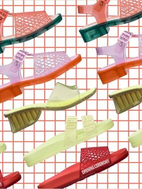 Melissa x Opening Ceremony - Hatch Jelly Sandals in Lavender with Orange Sole